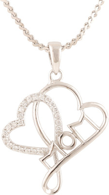 Swasti Jewels Mom And Kid Eternal Love Gift Collection Rhodium Cubic Zirconia, Zircon Metal Pendant available at flipkart for Rs.1350