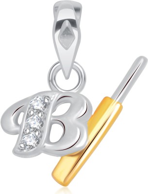 VK Jewels Initial Letter B Gold-plated Cubic Zirconia Alloy Pendant at flipkart