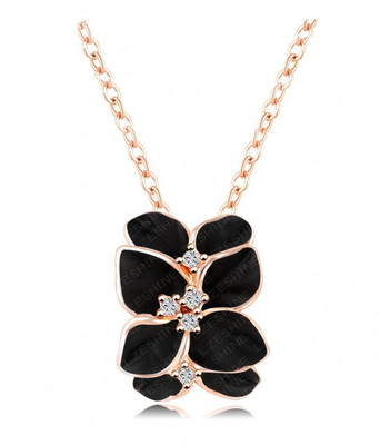 

Aaishwarya Black Floral Enamel Alloy Pendant