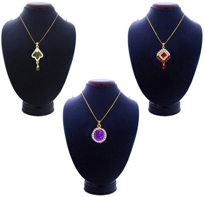 Being Women Goldfinish Designer Combo Gold-plated Alloy Pendant Set