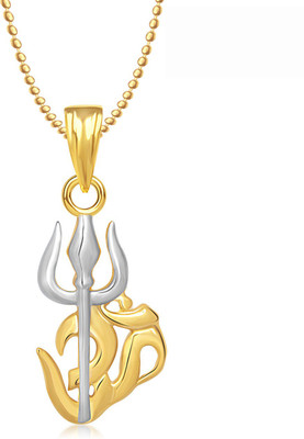 Meenaz Aum Ganesh Gold & Rhodium Cubic Zirconia Alloy Pendant
