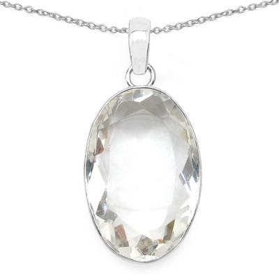

Johareez Solitaire Rhodium Crystal Sterling Silver Pendant