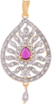 

Zeneme Latest Fashionable Stylist American Diamond Pendant For Women Gold-plated Cubic Zirconia Alloy