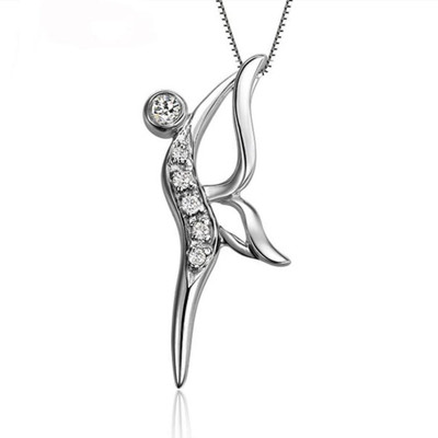 

Kiara Jewellery Ballet Dancer Rhodium Swarovski Crystal Sterling Silver Pendant