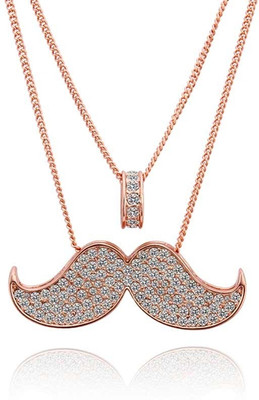 

Aaishwarya Funky Moustache Long Layered Gold-plated Alloy Pendant