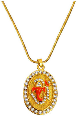 

Rich & Famous Stone Studded Om Ganesha Gold-plated Alloy Pendant
