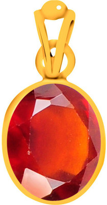 

Clara Gomed Hessonite 9.3 carat or 10.25ratti Panchdhatu Gold-plated Garnet Silver Pendant