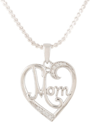 Swasti Jewels Mom And Kid Eternal Love Gift Collection Rhodium Cubic Zirconia, Zircon Metal Pendant available at flipkart for Rs.1350