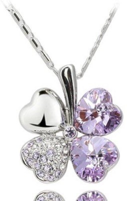 Eleganzza Fllightpurple Rhodium Crystal Alloy Pendant