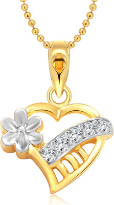 

Vighnaharta Sweet Heart Flower Gold-plated Cubic Zirconia Alloy Pendant