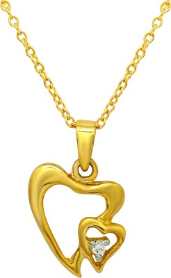 mahi Heart Bunch of Love Gold-plated Cubic Zirconia Alloy Pendant