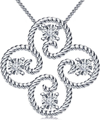 

Kataria Jewellers Floral White Gold plated Sterling Silver Pendant