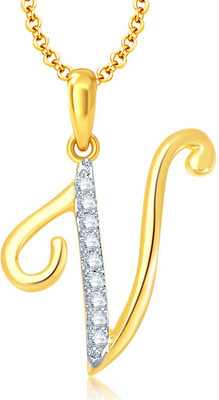

Sukkhi Letter "V" Gold-plated, Rhodium Cubic Zirconia Alloy Pendant