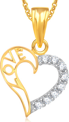 MEENAZ pendant Locket with chain Brass Cubic Zirconia, Crystal Alloy Pendant MEENAZ pendant Locket with chain Brass Cubic Zirconia, Crystal Alloy Pendant