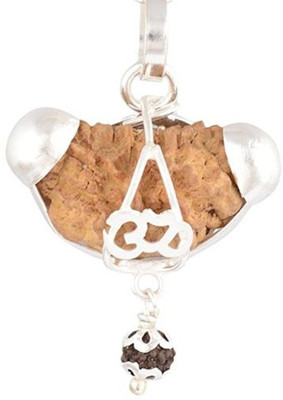 SHIVOHAM Ek Mukhi Rudraksah with Silver Cap Silk Dori Locket