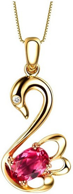 

Kataria Jewellers American Diamonds Semi-Precious Ruby 92.5 BIS Hallmarked Silver Pendant