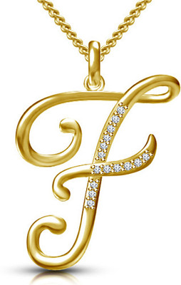 Letter f gold pendant hot sale