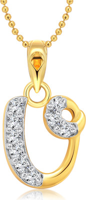 

Vighnaharta "U" Letter Gold-plated Cubic Zirconia Alloy Pendant