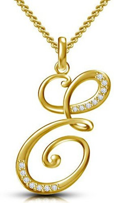 

Vorra Fashion Initial "E" Letter Gold-plated Cubic Zirconia Sterling Silver Pendant