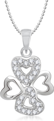 

Meenaz Stylish Floral Rhodium Cubic Zirconia Alloy Pendant
