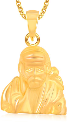 MEENAZ Sai Baba God Idol With Chain Brass Cubic Zirconia, Crystal Alloy Pendant