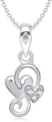 83% OFF on VK Jewels Attractive Design Heart Shape Rhodium Cubic Zirconia Alloy Pendant