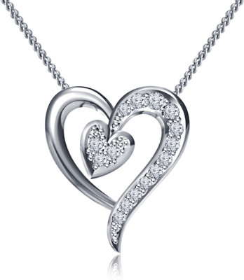 11% OFF on Kirati Heart Design Platinum Silver Pendant