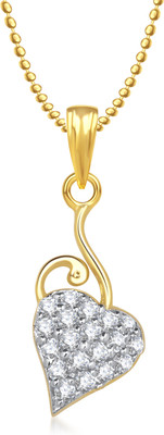 

Meenaz Loving Heart Gold-plated Cubic Zirconia Alloy Pendant