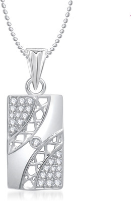 

Meenaz Sterling Silver Rhodium Cubic Zirconia Alloy Pendant
