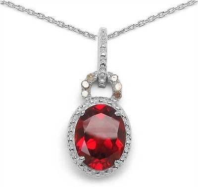 

Johareez Rhodium Garnet Sterling Silver Pendant