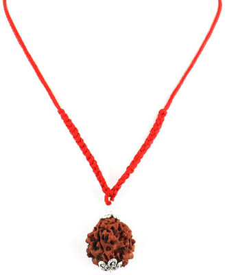 NirrvanaGems 5 Mukhi Rudraksha Wood Pendant
