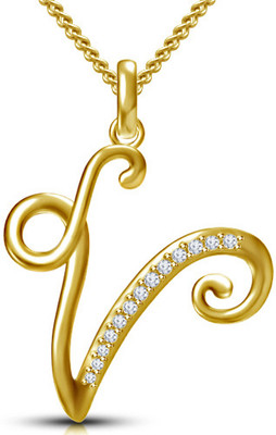 V alphabet gold pendant on sale