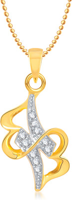 

Meenaz Criss Cross Heart Gold-plated Cubic Zirconia Alloy Pendant