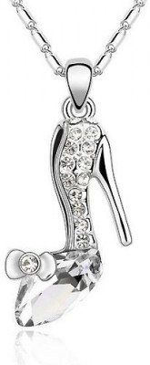 Silver Shoppee Studded Heel Rhodium Crystal, Cubic Zirconia Alloy Pendant