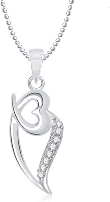 Meenaz Heart Pendant Locket With Chain For Women Love Valentine Gifts Brass Cubic Zirconia Alloy Pendant available at flipkart for Rs.280