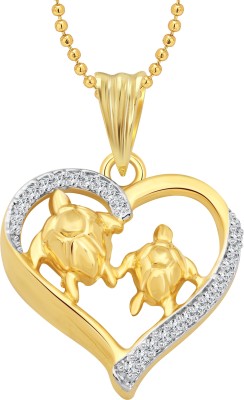 VIGHNAHARTA Lucky Tortoise Heart Gold-plated Cubic Zirconia Alloy Pendant