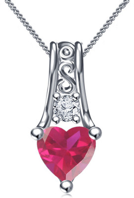 

Vorra Fashion Heart Design Platinum Cubic Zirconia Sterling Silver Pendant