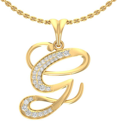 

Jewels5 G Letter 18kt Diamond Yellow Gold Pendant(Rhodium Plated)