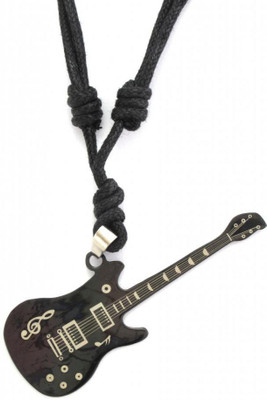 

the jewelbox Black Guitar Black Silver Metal Pendant