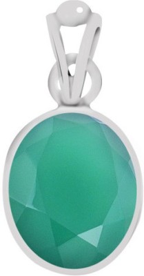 CLARA Certified Green onyx (Haqiq) 5.5cts or 6.25ratti Onyx Sterling Silver Pendant