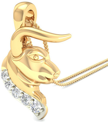 WearYourShine by PC Jewellers The Taurus 18kt Diamond Yellow Gold Pendant(Yellow Gold Plated) WearYourShine by PC Jewellers The Taurus 18kt Diamond Yellow Gold Pendant(Yellow Gold Plated)