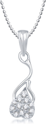 Meenaz Heart Pendant Locket With Chain For Women Love Valentine Gifts Brass Cubic Zirconia, Diamond Alloy Pendant available at flipkart for Rs.265