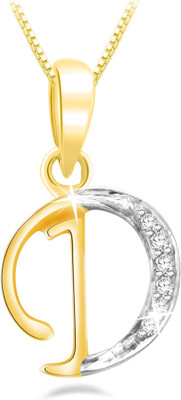 28% OFF on Sparkles Beautiful D Shape Diamond Yellow Gold Pendant