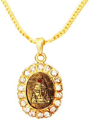 rich & famous Elegant Gold Plated With Stone Studded Hanuman Bajrang bali Gold-plated Alloy Pendant