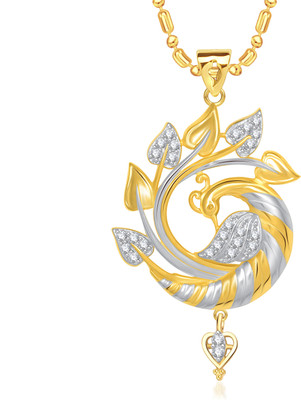 

VK Jewels Beautiful Feathers of Mayur Gold-plated Cubic Zirconia Alloy Pendant