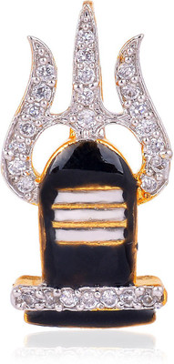 R S Jewels Gold Plated Lord Shiva Symbols Gold-plated Zircon Alloy Pendant