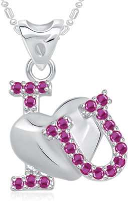 

VK Jewels I Love U Heart Valentine Rhodium Cubic Zirconia Alloy Pendant