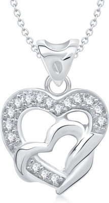 78% OFF on VK Jewels Season of Love Heart Shape Rhodium Cubic Zirconia Alloy Pendant