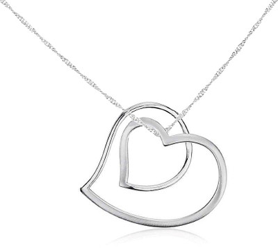 82% OFF on Exxotic Jewelz Heart Fashion Rhodium Silver Pendant