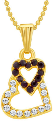 Sukkhi Moddish Valentine Heart Gold-plated, Rhodium Alloy Pendant